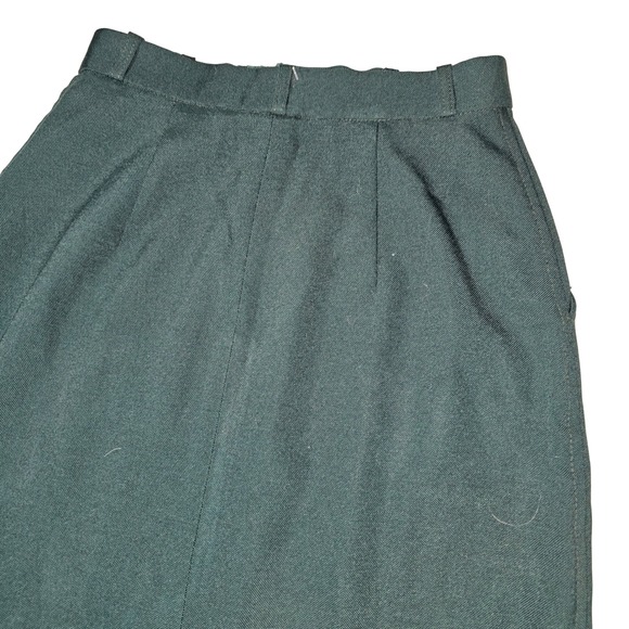 Vintage Emerald Christmas Green Wool Blend‎ A-Line Midi Skirt Size S 26 - Picture 4 of 8